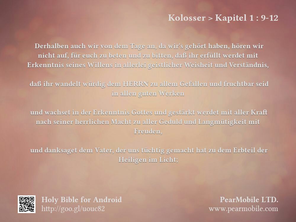 Kolosser, Kapitel 1:9-12
